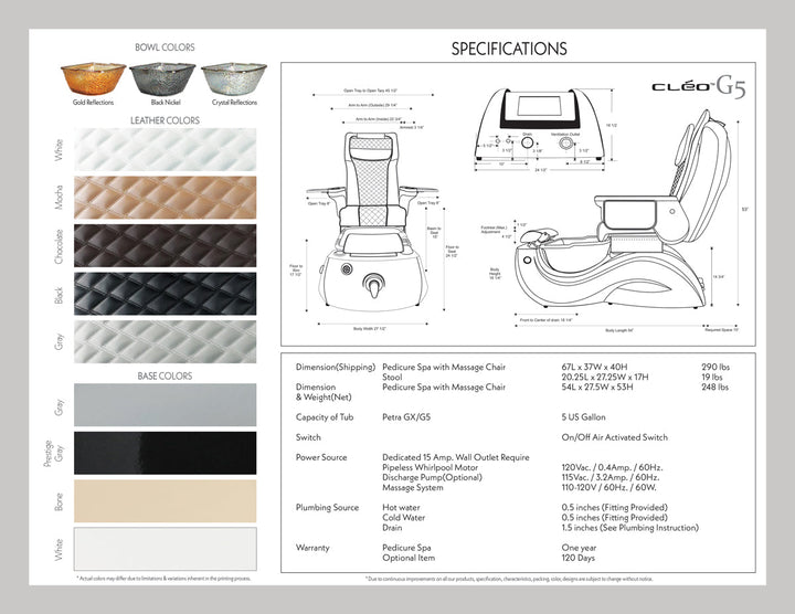 Cleo G5 Bone Pedicure Chair