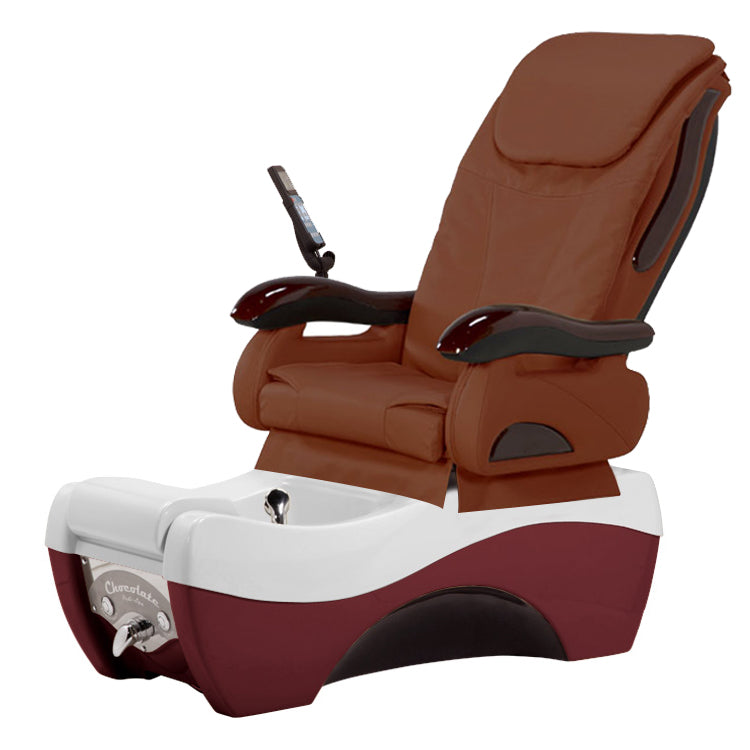 Chocolate 777 Silver Burgundy Pedicure Chair