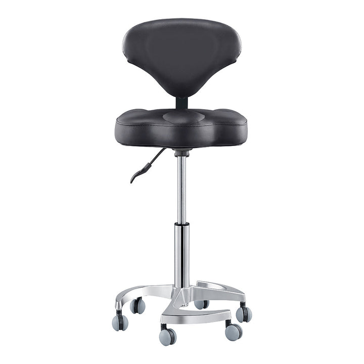 Tao Rolling Saddle Stool with Back