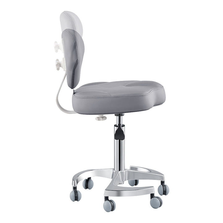 Tao Rolling Saddle Stool with Back