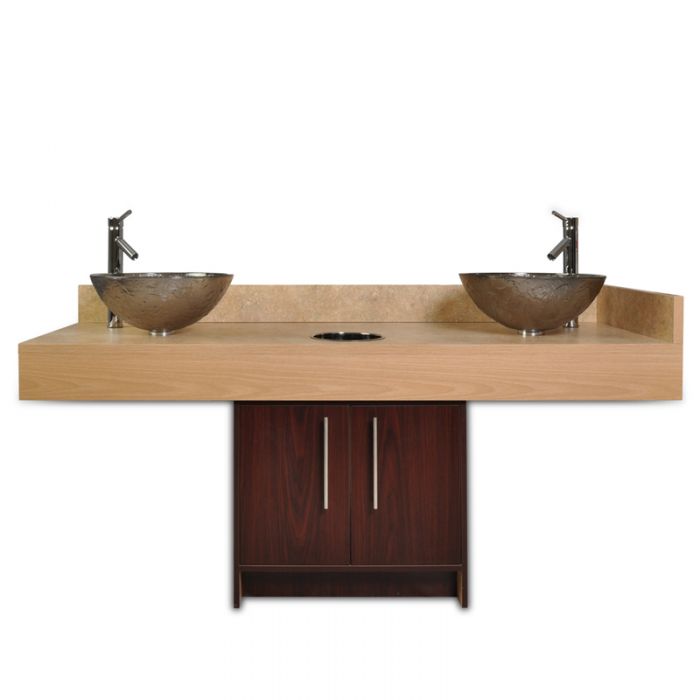 Contemporary Island Sink with Glass Bowl