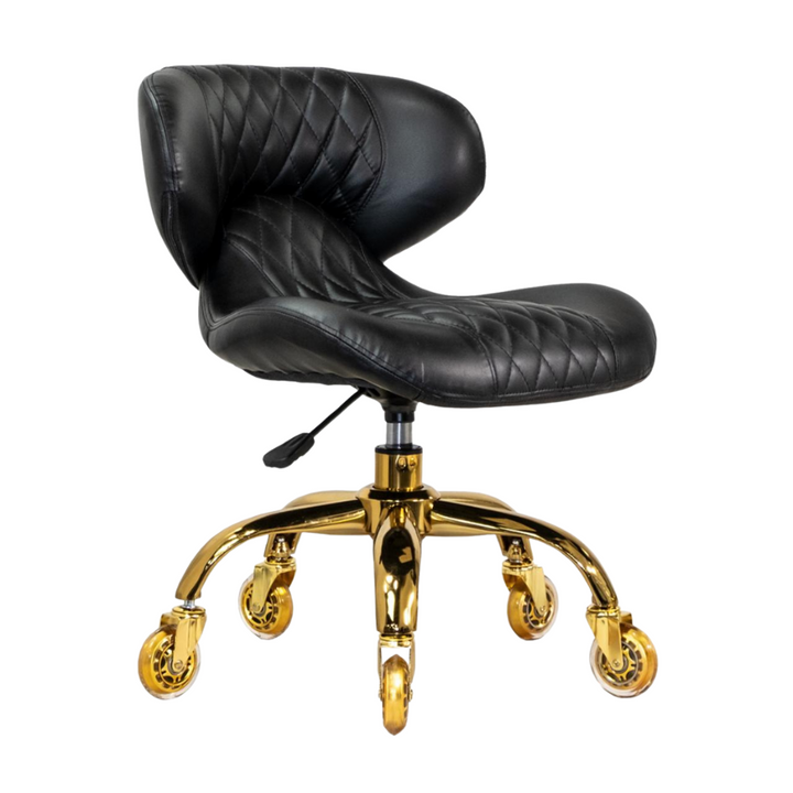 HUGO PEDICURE STOOL (GOLD CASTERS)