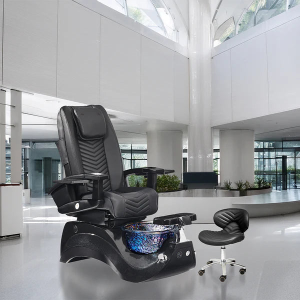 Alden Crystal Black Pedicure Chair