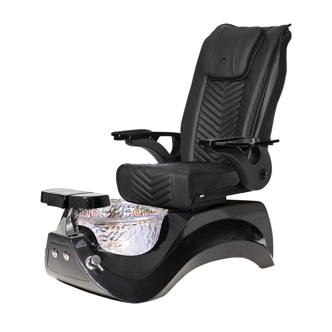 Alden Crystal Black Pedicure Chair