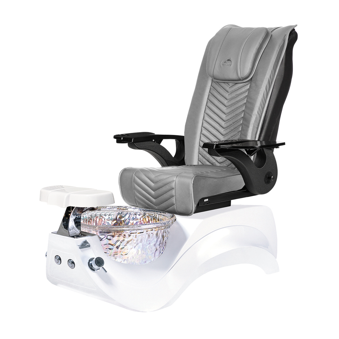 Alden Crystal White Pedicure Chair