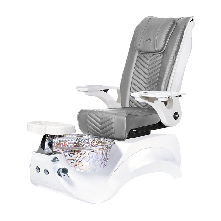 Alden Crystal White Pedicure Chair