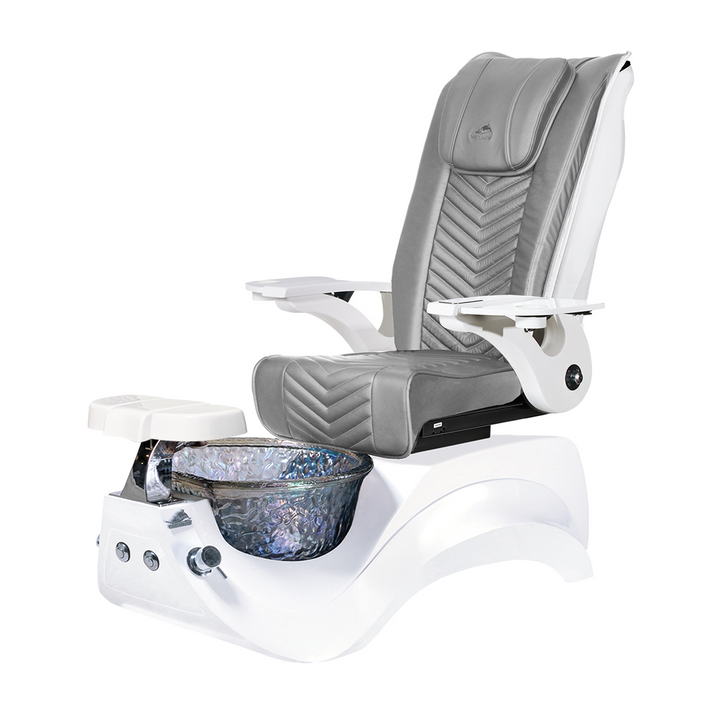 Alden Crystal White Pedicure Chair
