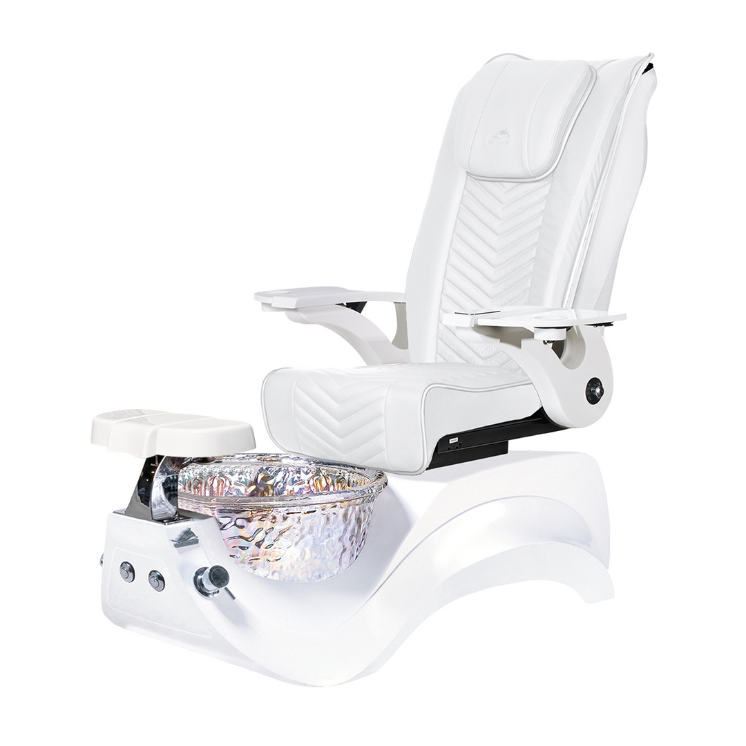 Alden Crystal White Pedicure Chair