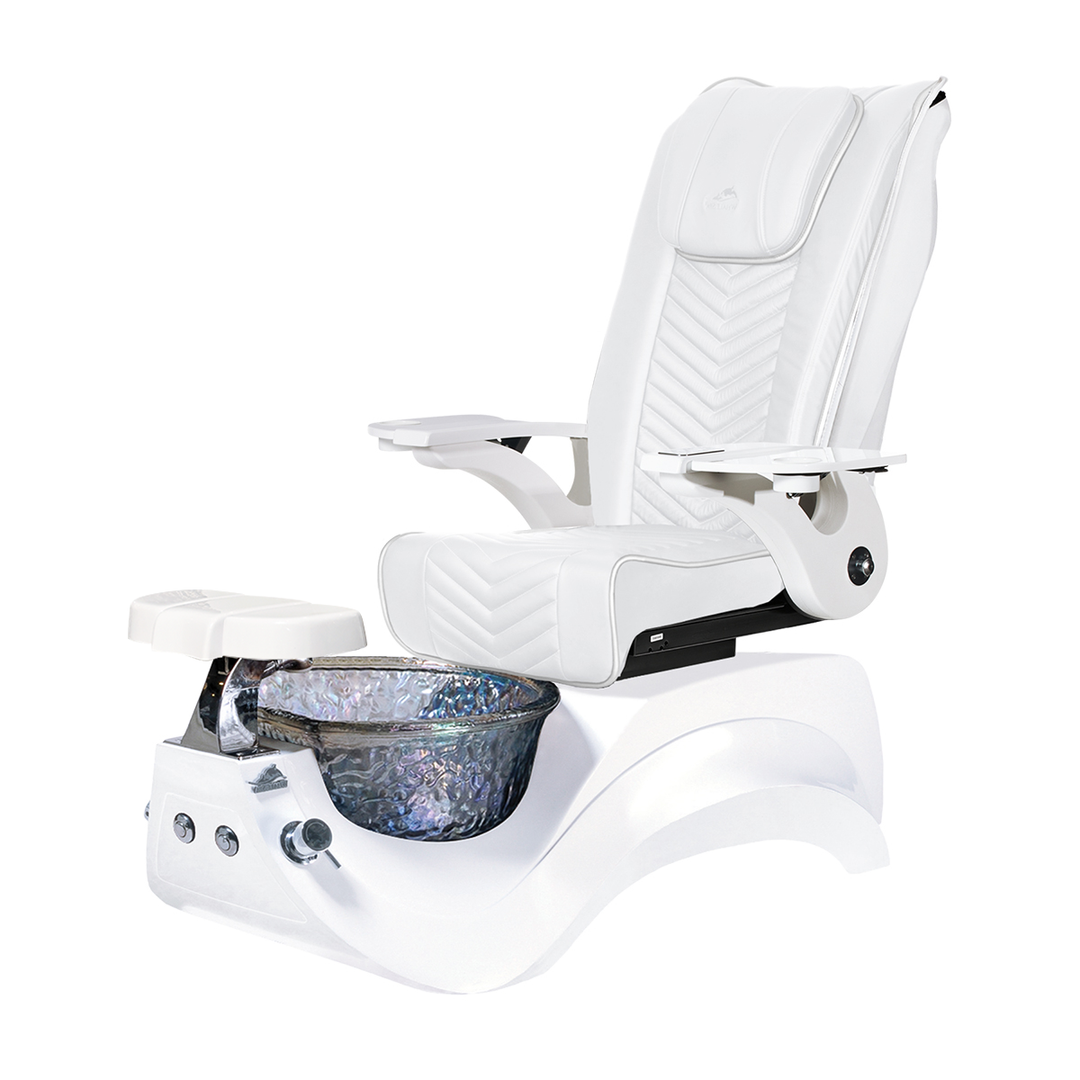 Alden Crystal White Pedicure Chair