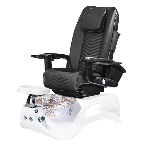 Alden Crystal White Pedicure Chair