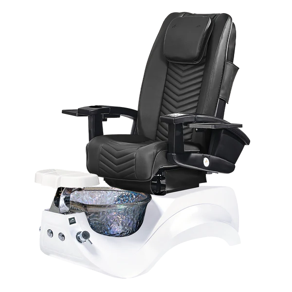 Alden Crystal White Pedicure Chair