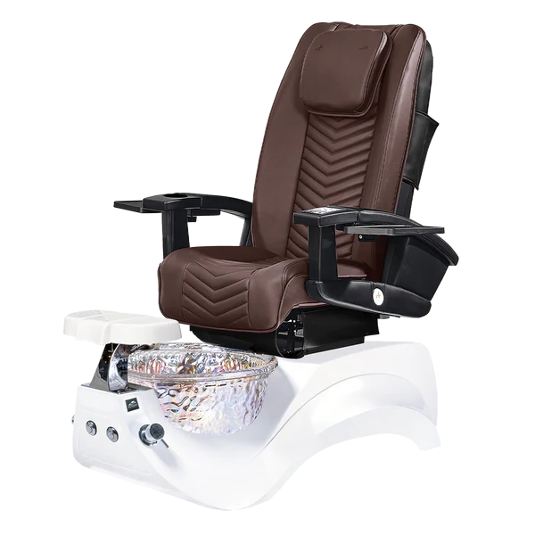 Alden Crystal White Pedicure Chair