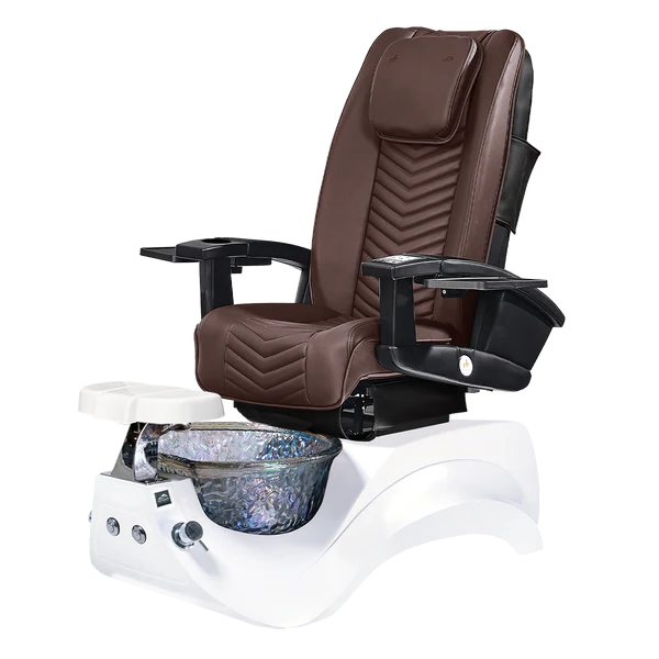Alden Crystal White Pedicure Chair