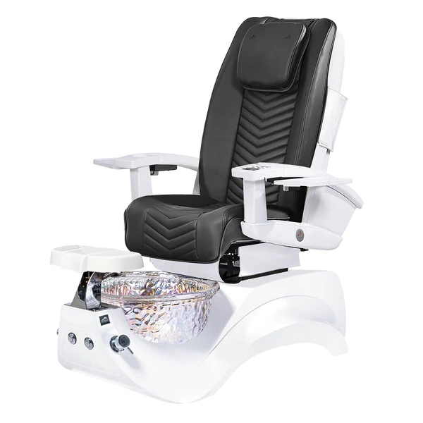 Alden Crystal White Pedicure Chair