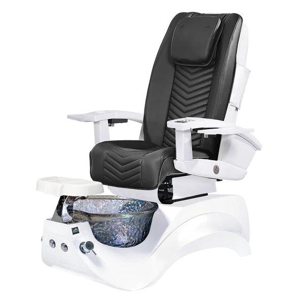 Alden Crystal White Pedicure Chair