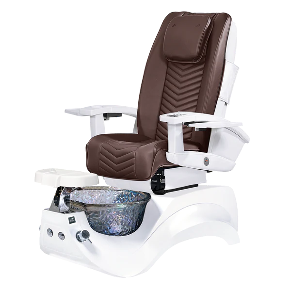 Alden Crystal White Pedicure Chair