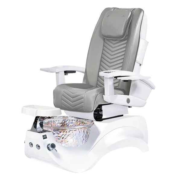 Alden Crystal White Pedicure Chair