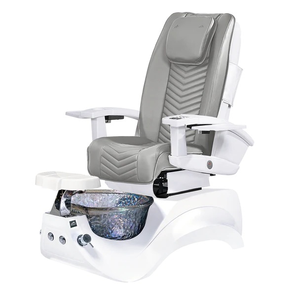 Alden Crystal White Pedicure Chair