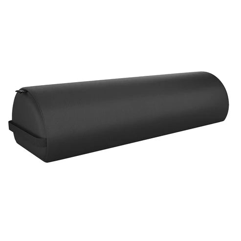 DIR ARC professional black semi-round therapy bolster, premium massage cushion and physical therapy positioning tool with convenient carry handle.