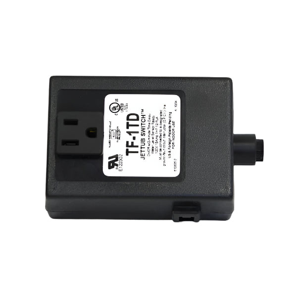 Plug-in converter box with 2-minute time delay for pedicure chair discharge pumps