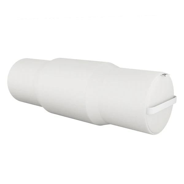 Durable white Textured Faux Leather Massage Bolster with Built-in Carrying Handle - Premium Clinic-Grade Full Round Body Pillow.