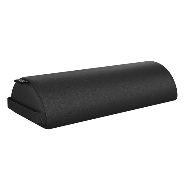 Black DIR therapeutic neck bolster and lumbar support pillow for massage and spa use