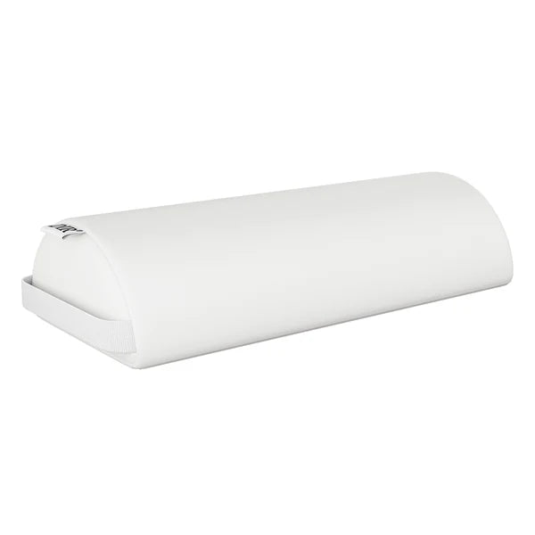White DIR therapeutic neck bolster and lumbar support pillow for massage and spa use