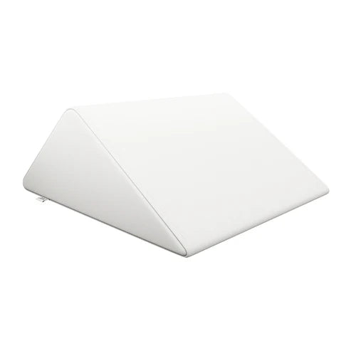 Whjite DIR triangular massage wedge bolster for salon and spa tables.