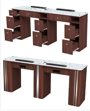 Avon I Double Nail Table w/ Exhaust
