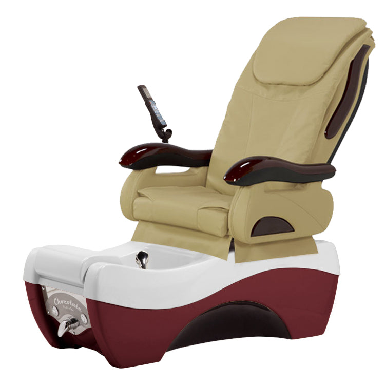 Chocolate 777 Silver Burgundy Pedicure Chair