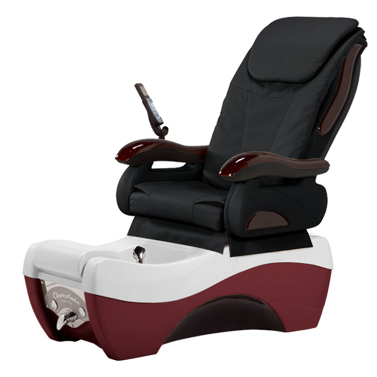 Chocolate 777 Silver Burgundy Pedicure Chair