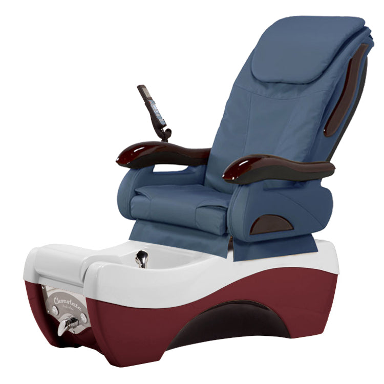 Chocolate 777 Silver Burgundy Pedicure Chair