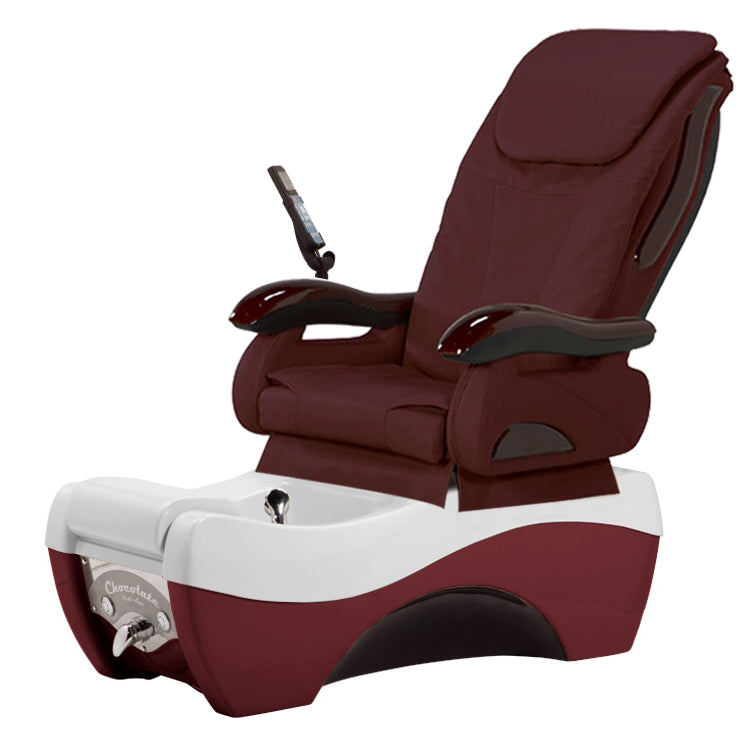 Chocolate 777 Silver Burgundy Pedicure Chair