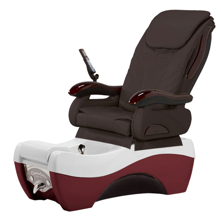 Chocolate 777 Silver Burgundy Pedicure Chair