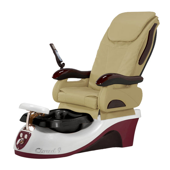 Cloud 9 Silver Burgundy Pedicure Chair