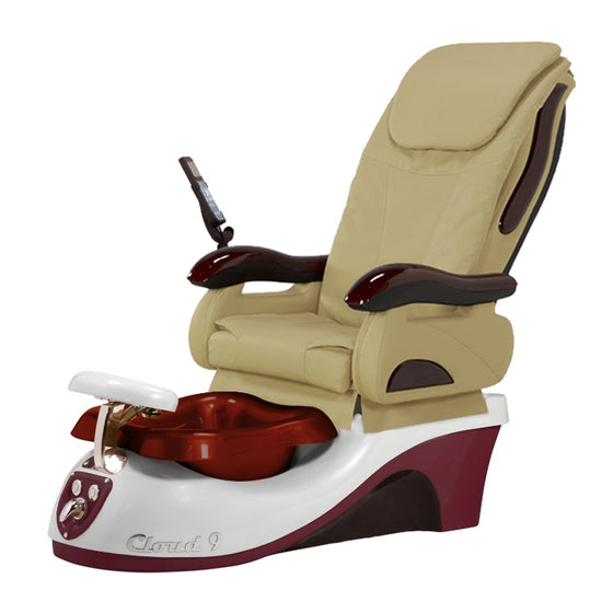 Cloud 9 Silver Burgundy Pedicure Chair