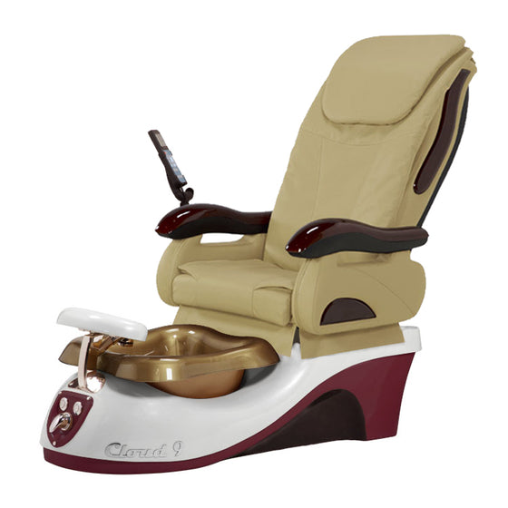 Cloud 9 Silver Burgundy Pedicure Chair