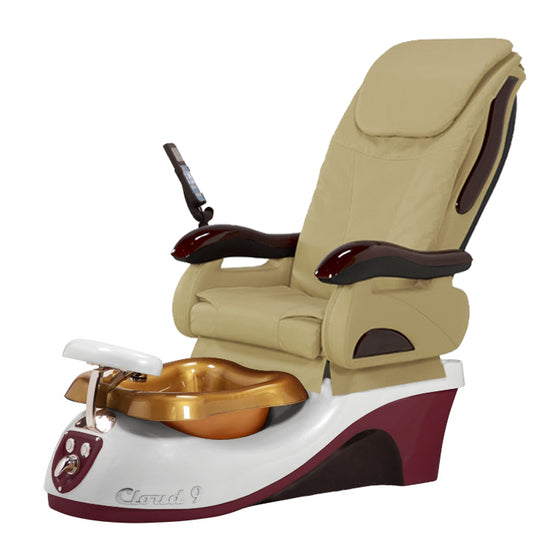 Cloud 9 Silver Burgundy Pedicure Chair