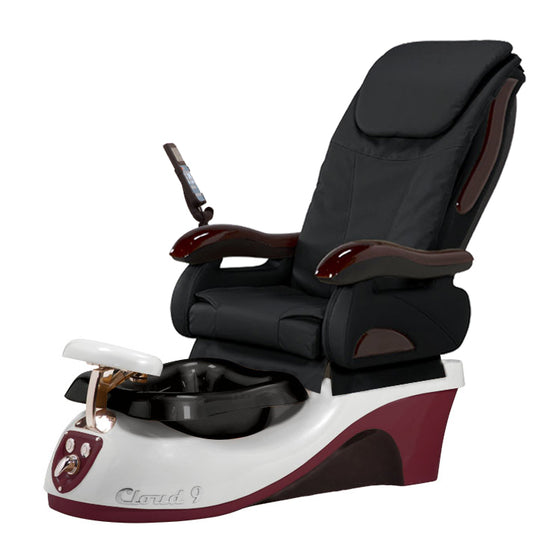 Cloud 9 Silver Burgundy Pedicure Chair