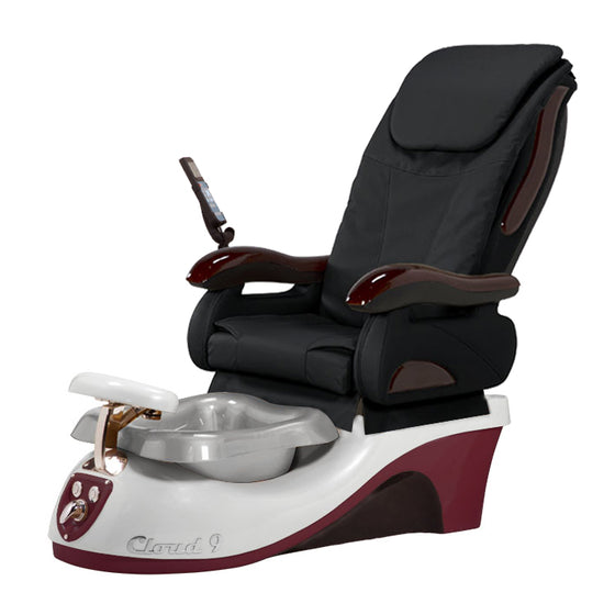 Cloud 9 Silver Burgundy Pedicure Chair
