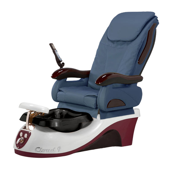 Cloud 9 Silver Burgundy Pedicure Chair