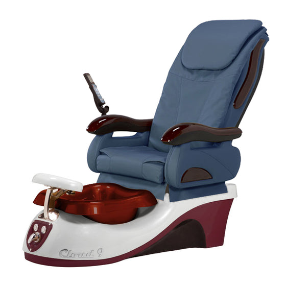Cloud 9 Silver Burgundy Pedicure Chair