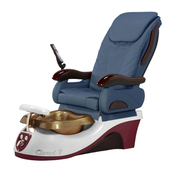 Cloud 9 Silver Burgundy Pedicure Chair