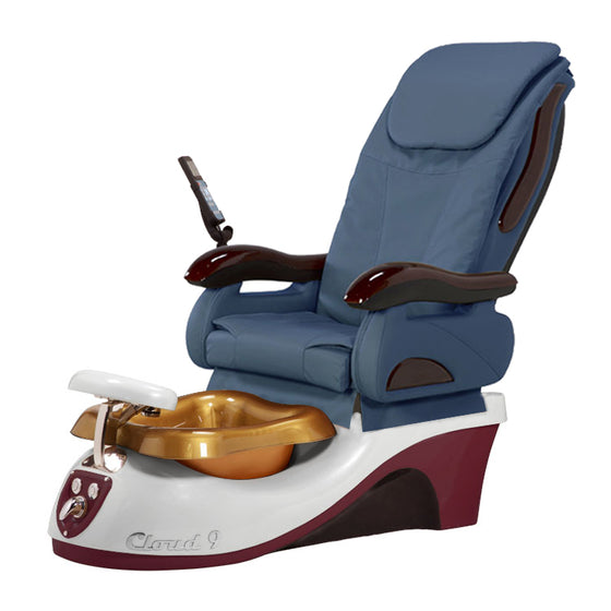 Cloud 9 Silver Burgundy Pedicure Chair