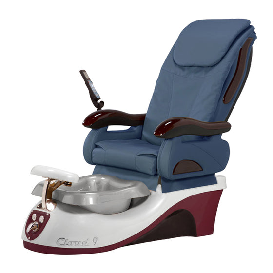 Cloud 9 Silver Burgundy Pedicure Chair