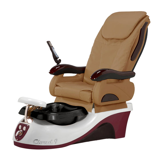 Cloud 9 Silver Burgundy Pedicure Chair