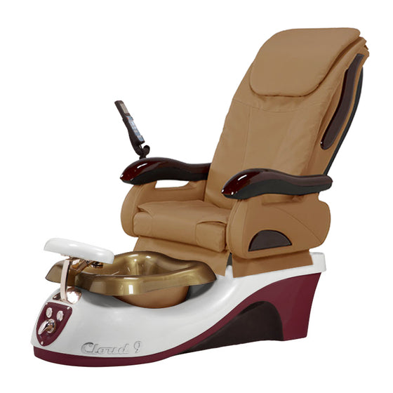 Cloud 9 Silver Burgundy Pedicure Chair