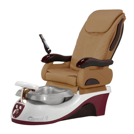 Cloud 9 Silver Burgundy Pedicure Chair