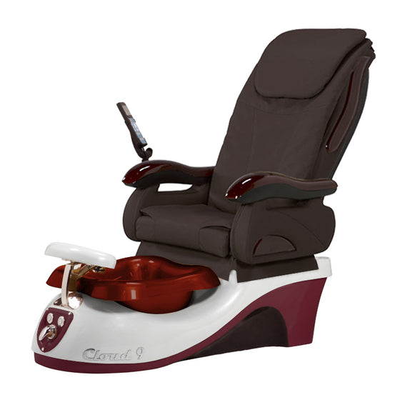 Cloud 9 Silver Burgundy Pedicure Chair