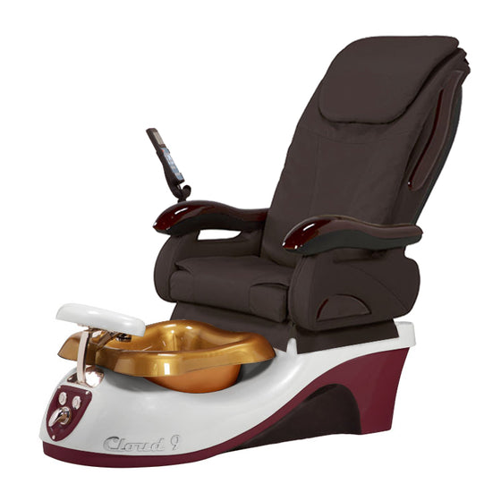 Cloud 9 Silver Burgundy Pedicure Chair